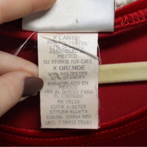 Red Velour Top - Picture 6 of 6